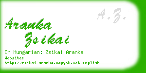 aranka zsikai business card